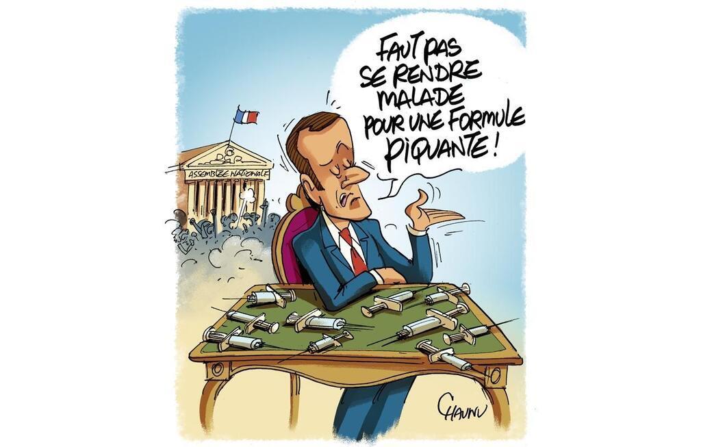 Le Dessin De Chaunu Les Mots Demmanuel Macron Au Sujet Des Non