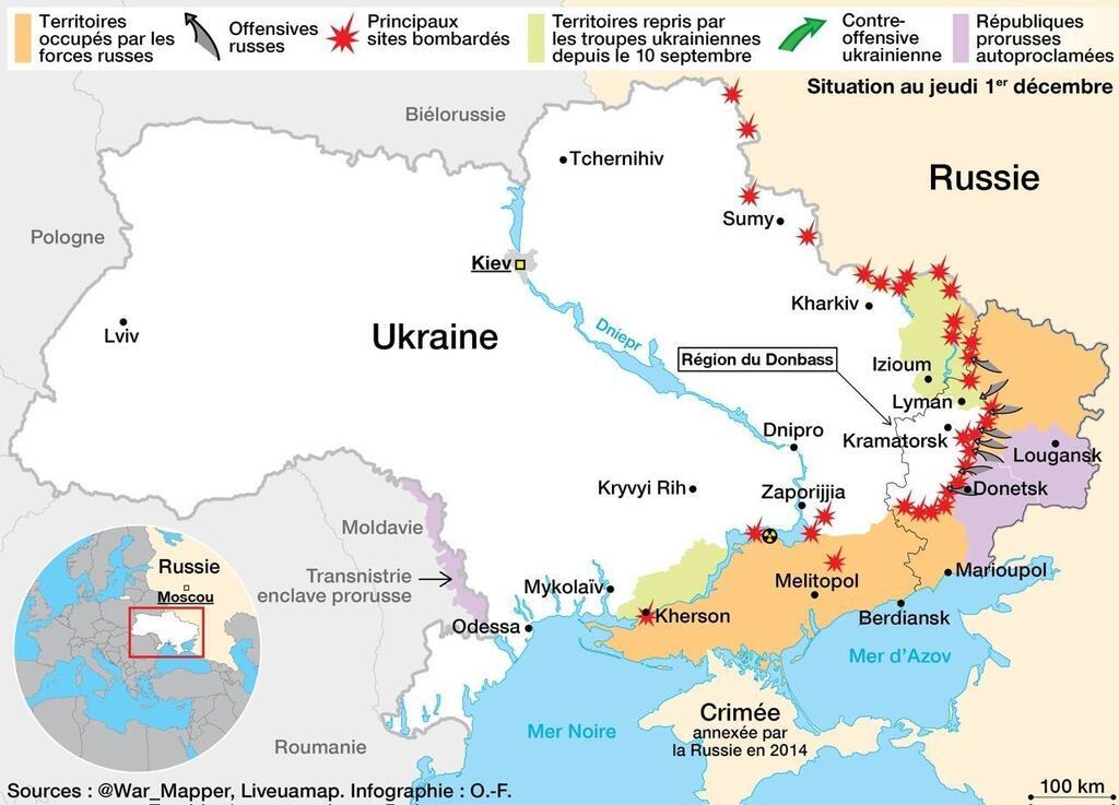 Carte Guerre En Ukraine Entretien Macron Poutine Retrait De Troupes