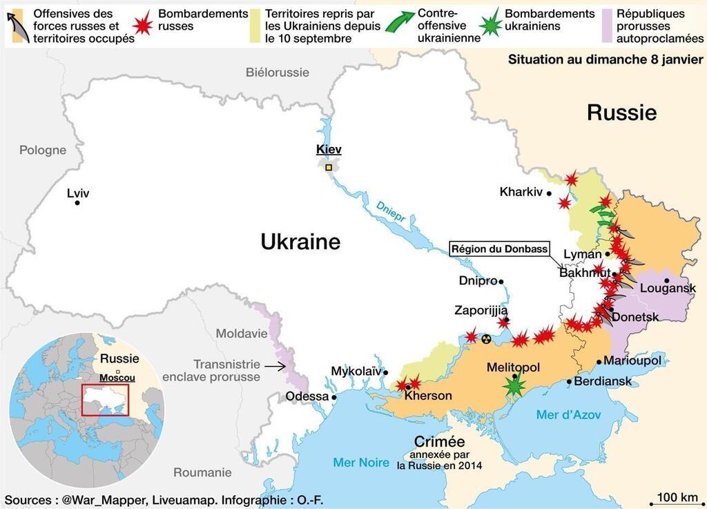 CARTE Guerre en Ukraine Des frappes à Kramatorsk des villes