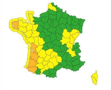 Météo Cinq départements de la façade Ouest placés en vigilance orange