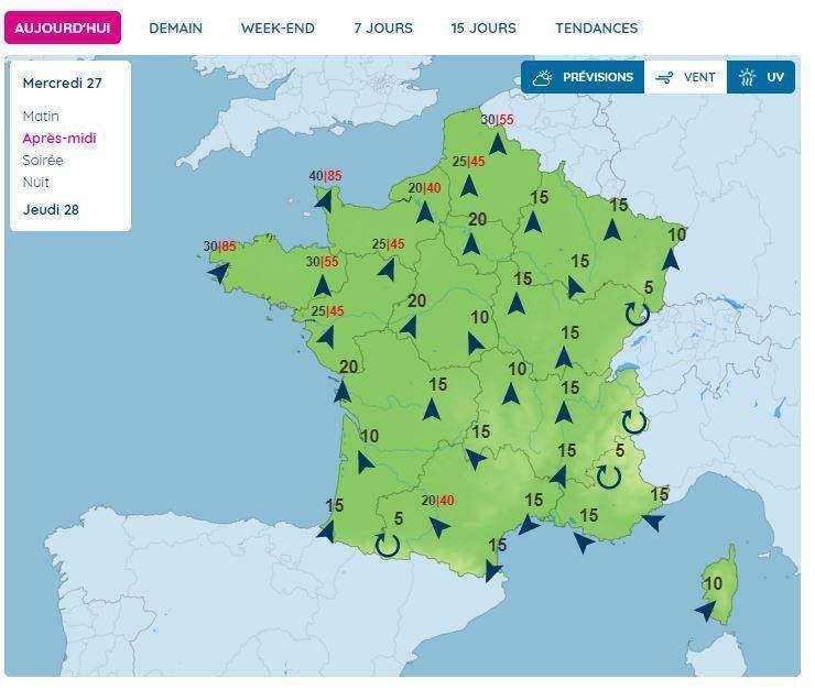 M T O Des Rafales De Vent Attendues Ce Mercredi Sur La Bretagne Et La