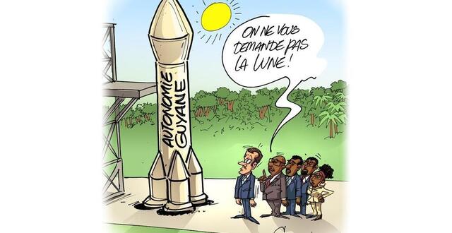 Le Dessin De Chaunu La Viste Demmanuel Macron En Guyane Cholet