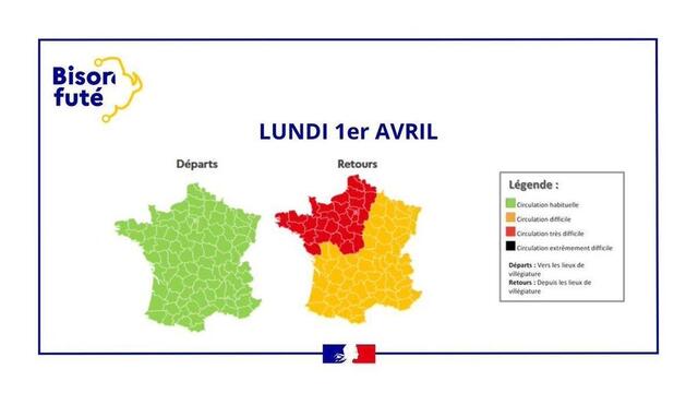 Retours du week end de Pâques en Normandie la circulation est