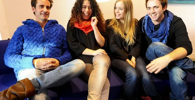 photo rod janois, nathalia, roxane le texier et sébastien agius, personnages de « 1789 », étaient au mans ce mercredi pour présenter ce grand spectacle musical. &copy; photo « le maine libre » - hervé petitbon