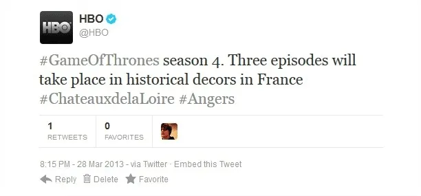 photo la série américaine à succès game of thrones (le trône de fer) sera tournée à angers