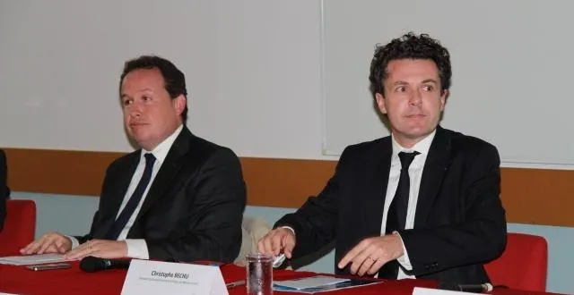 photo frédéric béatse, maire ps d'angers et christophe béchu, candidat ump. &copy; arnaud wajdzik