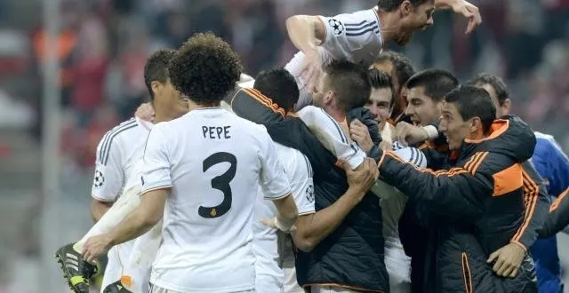 photo les merengue ont célébré leur succès à munich. &copy; photo : afp