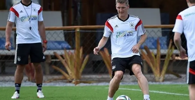 photo bastian schweinsteiger a reçu un coup à l'entraînement. &copy; photo : afp