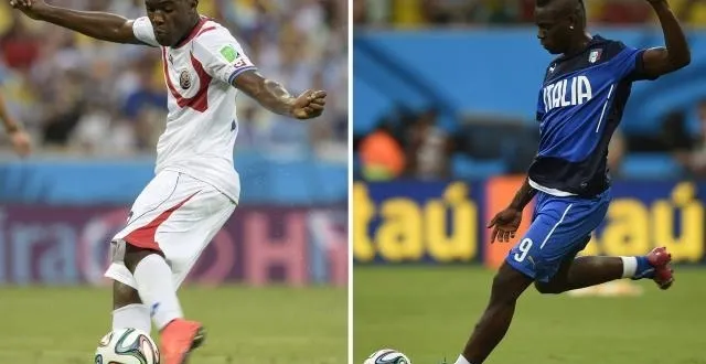 photo joel campbell et mario balotelli, tous deux buteurs lors du premier match. &copy; photo : afp
