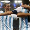 photo messi, agüero et di maria, trois des hommes forts de l'équipe d'argentine.