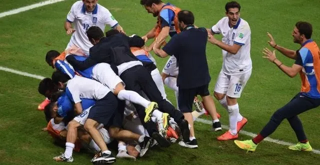 photo la joie après le but de samaras. &copy; photo : afp