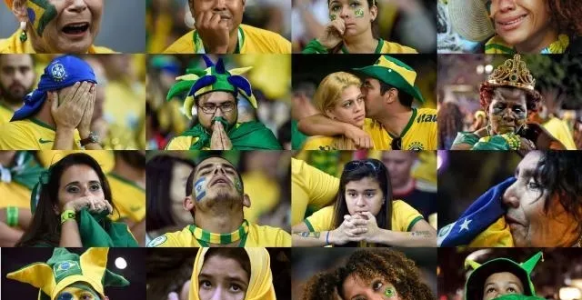 photo les brésiliens en pleurs après le naufrage de leur équipe en demi-finale. &copy; photo: afp
