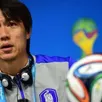 photo south korea's coach hong myung-bo speaks during a press conference at corinthians arena in sao paulo on june 25, 2014 on the eve of the 2014 fifa world cup group h football match between south korea and belgium.   afp photo/ jung yeon-je