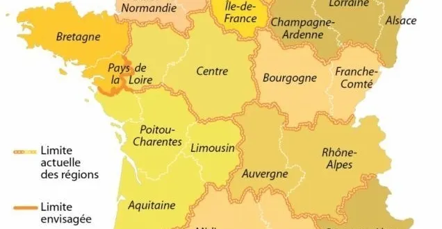 photo la carte des régions redessinée selon le quotidien sud ouest