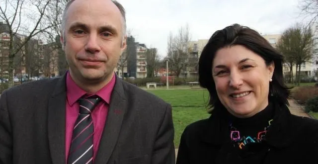 photo christophe counil et isabelle cozic-guillaume, candidats dans le canton qui regroupe quartiers sud du mans et arnage. &copy; ouest-france