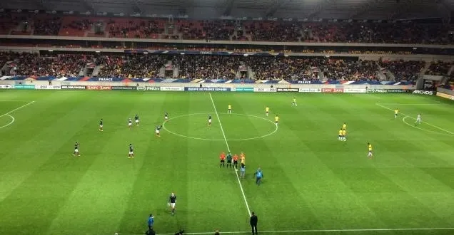 photo l'équipe de france espoirs remporte un succès de prestige face au brésil au mmarena : 2-1. &copy; photo 