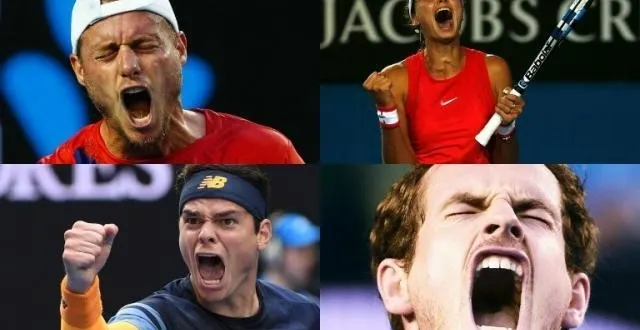 photo de rage, de douleur mais aussi de bonheur. les tennismen et tenniswomen sont souvent très expressifs lorsqu’ils crient. démonstration à l’open d'australie, à melbourne. &copy; epa / afp / reuters