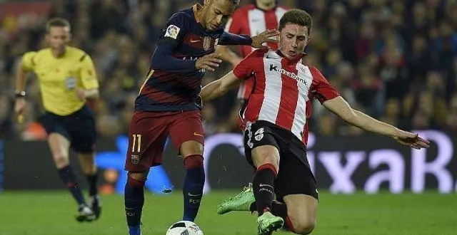 photo aymeric laporte, ici face à neymar, pourrait choisir la sélection espagnole. &copy; photo : afp