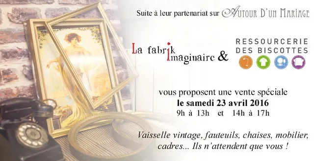 photo vente spéciale mariage à la ressourcerie des biscottes les ponts de cé