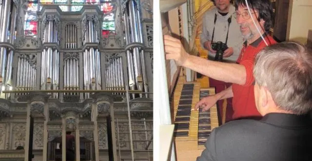 photo le grand orgue a été présenté à joaquim pueyo (de dos) par jean daldosso. &copy; ouest-france