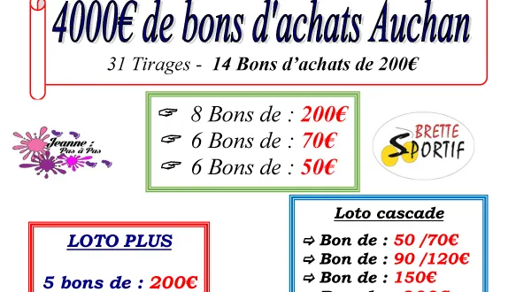 photo loto de l'association jeanne pas à pas le 10 septembre 2016 à brette les pins