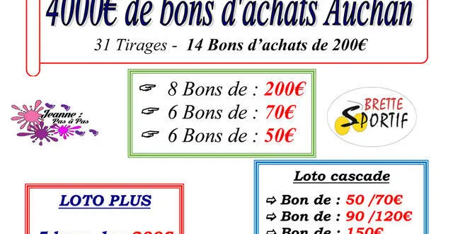 photo loto de l'association jeanne pas à pas le 10 septembre 2016 à brette les pins