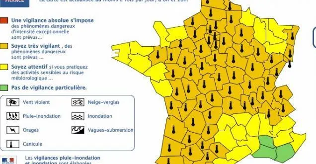 photo canicule. la vigilance orange s'étend à 66 départements dont le maine-et-loire et les deux-sèvres. &copy; capture d'écran météo france