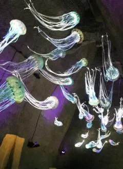 photo installé en 2014, le parcours scénographique du mystère des faluns fait la part belle à l'histoire des caves douessines. &copy; laurent beauvallet