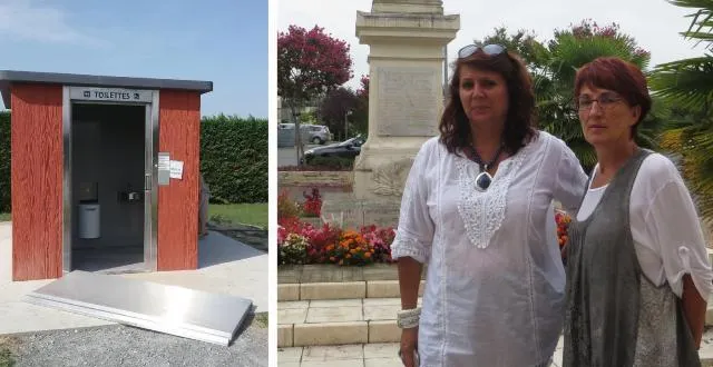 photo la porte des toilettes a été retrouvée pliée à terre, alors qu’elles venaient juste d’être installées. frédérique tylkowski et aline bailly, adjointes au maire, déplorent ces actes de va &copy; ouest-france