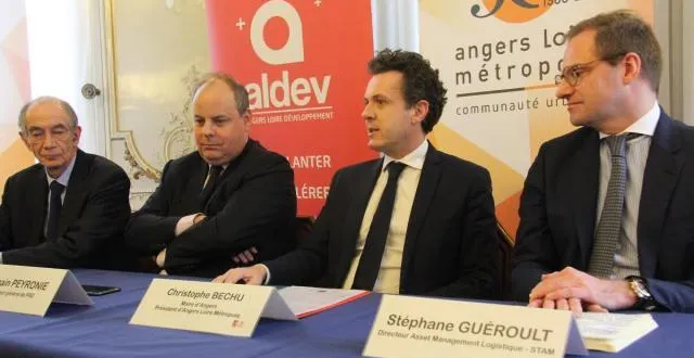 photo de gauche à droite : jean-pierre bernheim, président d’aldev ; romain peyronie, directeur général de prd ; christophe béchu et stéphane guéroult, de stam europe &copy; ouest-france