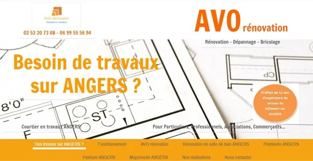 photo avo rénovation angers : plomberie, maçonnerie, peinture, couverture
