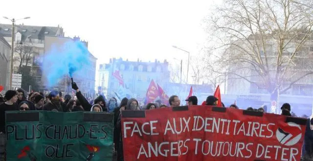 photo en février, le réseau angevin antifasciste avait coordonné la manifestation contre le bar identitaire l’alvarium. &copy; archives ouest-france