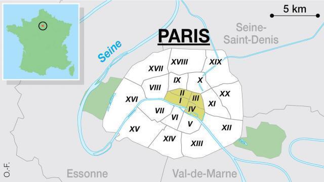 Paris carte de France - Paris, France sur la carte (Île-de-France - France)