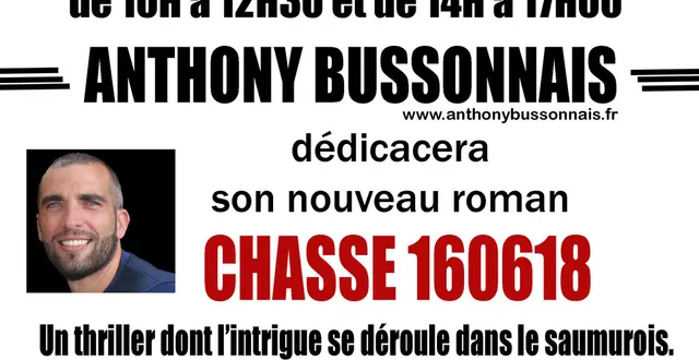 photo anthony bussonnais en dédicace au super u de mazé