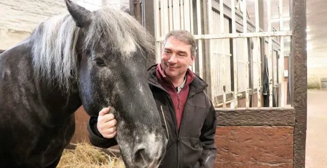 photo anthony gohier est le chef d’équipe du centre de valorisation du haras du pin. ici avec espoir, un percheron de cinq ans. &copy; ouest-france