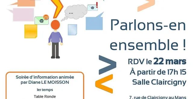 photo soirée epuisement professionnel, le 22 mars 2019 à partir de 17h30, salle claircigny, le mans