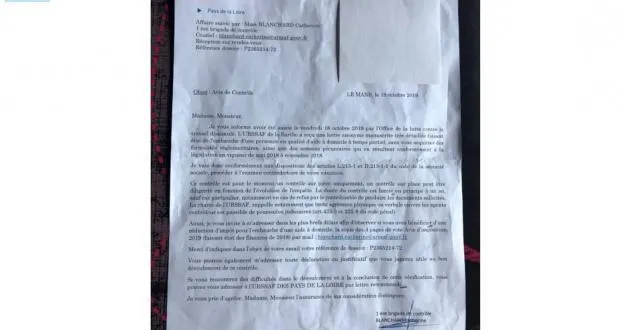 photo sarthe. attention aux fausses lettres de l’urssaf