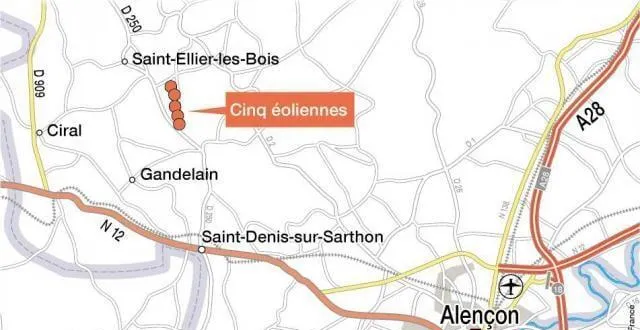 photo l’emplacement envisagé des cinq éoliennes. &copy; archives