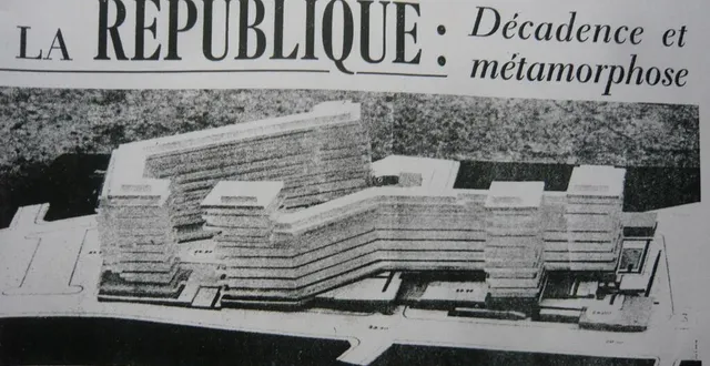 photo le futur quartier de la république, dessiné par l’architecte jean monge. immeubles entre la place mondain-chanlouineau (à gauche) et la place de la république (le courrier de l’ouest, 20 avril 1973)… &copy; le courrier de l’ouest