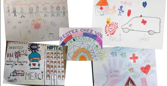 photo des dessins pour mettre à l’honneur toutes les personnes mobilisées pour lutter contre le coronavirus et permettre que la vie continue pendant le confinement. &copy; dessins internautes