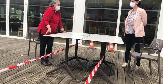 photo le mans, mardi 21 avril 2020. dans la résidence services seniors domitys – le vallon des bois, les visites des proches ont repris et sont très encadrées. &copy; le maine libre