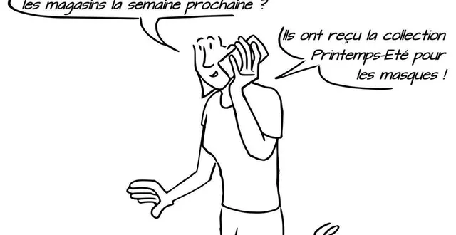 photo le père christophe peschet croque la chronique de frère manu. ce dernier plaide pour le port du masque mais un masque original ! &copy; christophe peschet