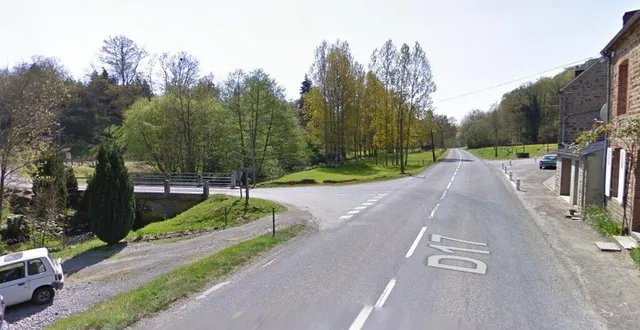 photo la collision s’est produite près du pont-grat, à montilly-sur-noireau, hier. &copy; capture google street view