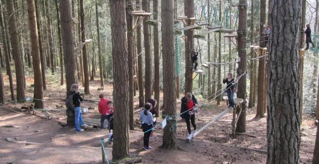 photo le parc à l’ouverture de la saison 2019. « des nouveaux jeux ont été installés sur chaque parcours ; nous avons fait le maximum pour accueillir le public au mieux malgré les contraintes sanitaires et nous souhaitons à tous de grands moments d’aventure. » &copy; ouest-france