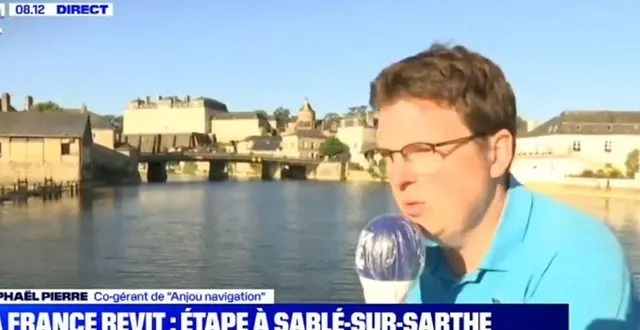 photo le co-gérant d’anjou navigation raphaël pierre a été interviewé sur bfm tv en direct de sablé-sur-sarthe. &copy; capture d’écran bfm tv