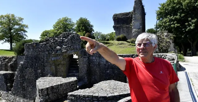 photo féru d’histoire, bernard desgrippes sait tout du château fort dont il subsiste d’importants vestiges. &copy; stéphane geufroi, ouest-france