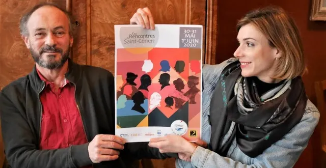 photo marc chatain, le président des amis et ismerie werquin présentent l’affiche des rencontres des peintres 2020 qui sont reportées en 2021. &copy; ouest-france