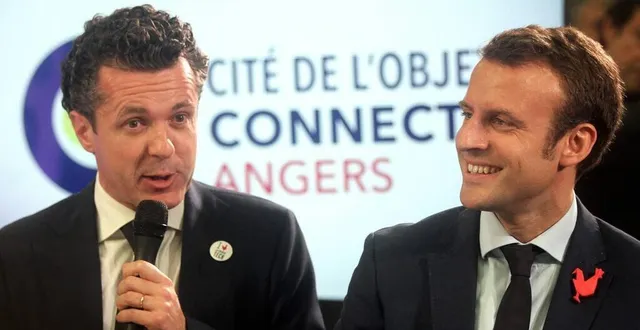 photo christophe béchu avec emmanuel macron, alors ministre de l’economie, en juin 2015 à la cité de l’objet connecté. le maire d’angers n’a pas été appelé par le président de la république pour entrer dans le gouvernement castex. &copy; archives eddy lemaistre