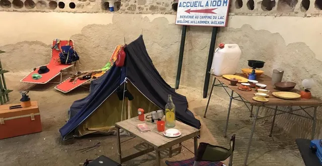 photo rétrospective de l’histoire du plan d’eau et de son camping, version années 1970. &copy; ouest-france