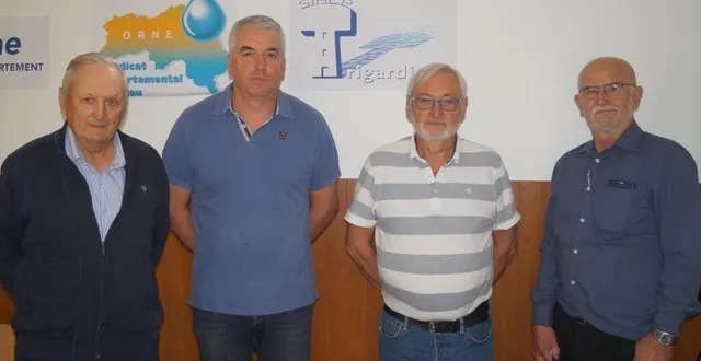 photo de gauche à droite : alain lampérière et nicolas bourgault, vice-présidents ; christian barbier, président et gérard pignet, président sortant. &copy; ouest-france